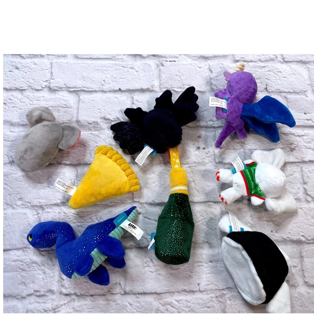 BarkBox Dog Toys Small Multicolor Excellent Plush Squeaky Bundle 8pc Lot